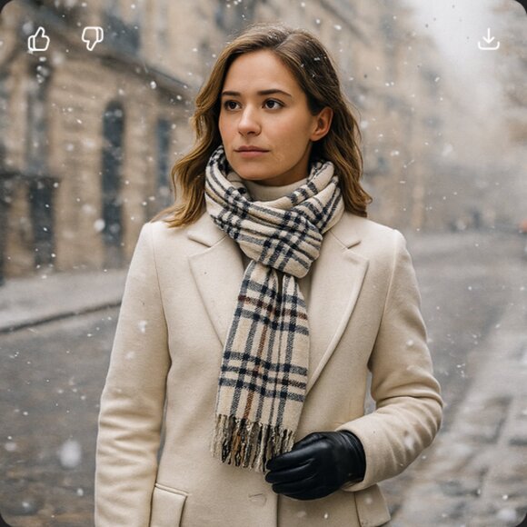 Heritage Plaid Scarf by Berkshire Handkerchief Co. – Classic Cream Check - Picture 1 of 9